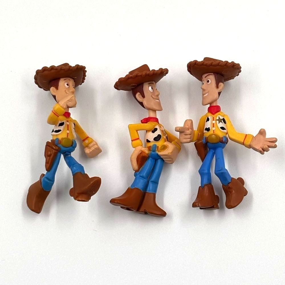 Disney Pixar Toy Story Woody 2" Figures - Set of 3 Cowboy Cake Toppers Miniature